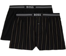 Two-Pack Black Striped Waistband Boxers