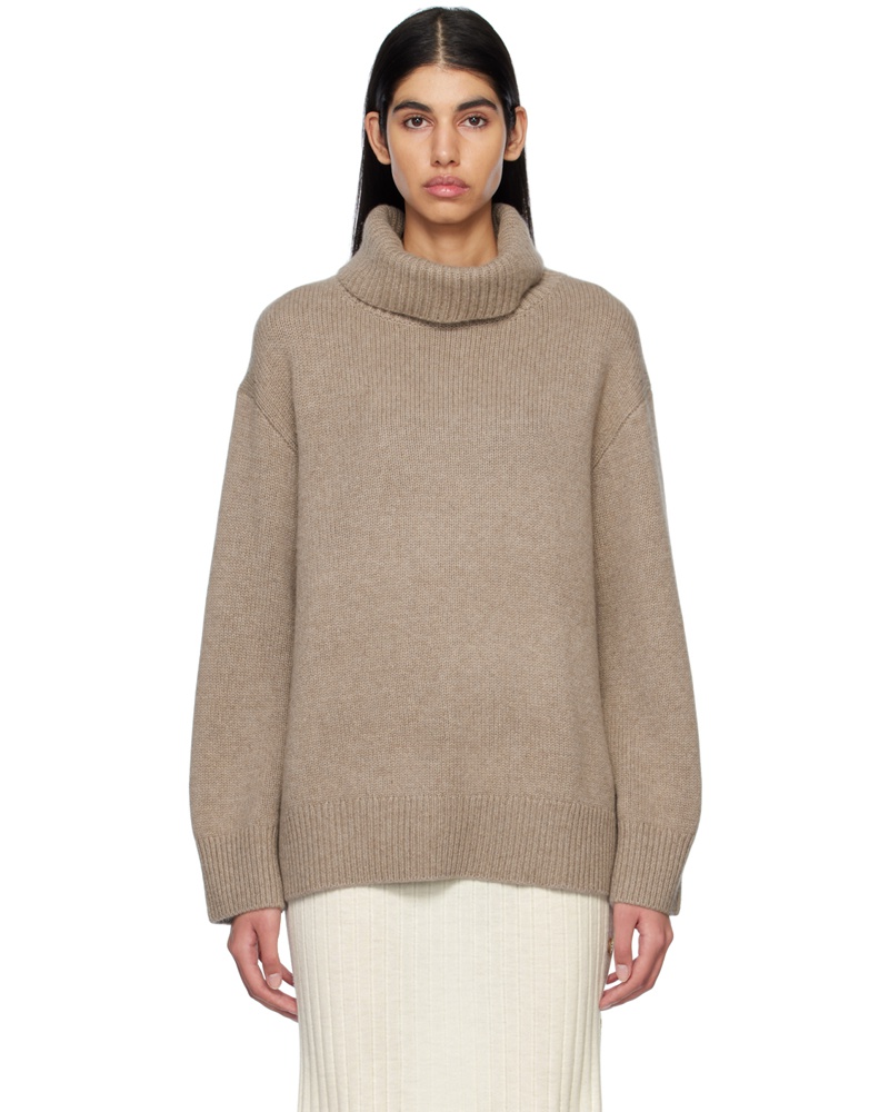 Lisa Yang Damen Beige 'The Holly' Turtleneck