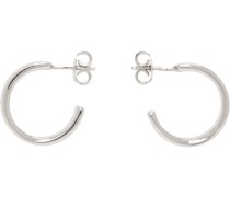 Silver Numeric Minimal Signature Hoop Earrings