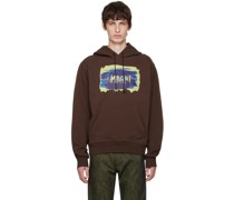 Brown Printed Hoodie