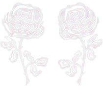 Pink & White Rose Earrings
