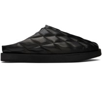 Black Quilted Slippers