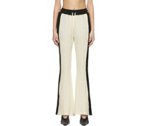 Black & Off-White Knit Flared Lounge Pants
