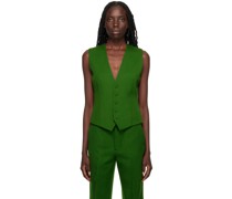 Green Covered Button Vest