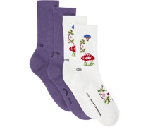 Two-Pack Purple & White Trolls Socks