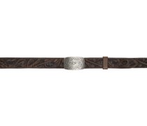 Brown Hand-Tooled Belt