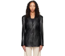 Black Hathi Vegan Leather Blazer