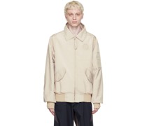 Beige Airbag Bomber Jacket