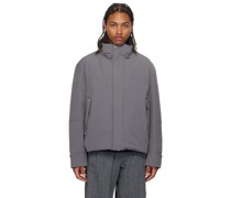 Gray Funnel Neck Down Jacket