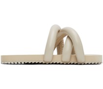 Beige Tyre Flat Slides