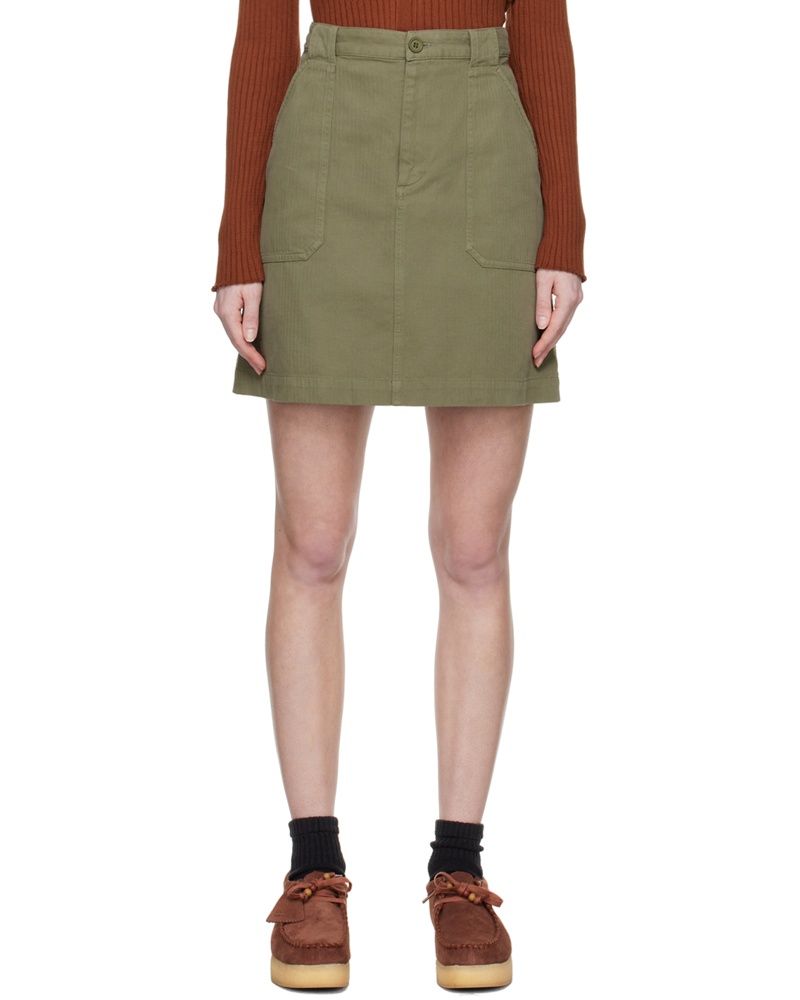 A.P.C. Damen Khaki Léa Miniskirt