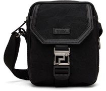 Black Neo Nylon Jacquard Crossbody Bag