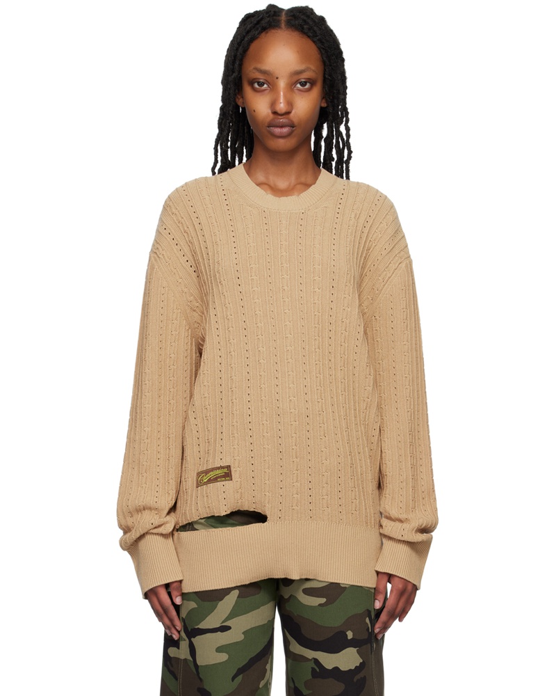 Commission Damen Tan Cutout Sweater