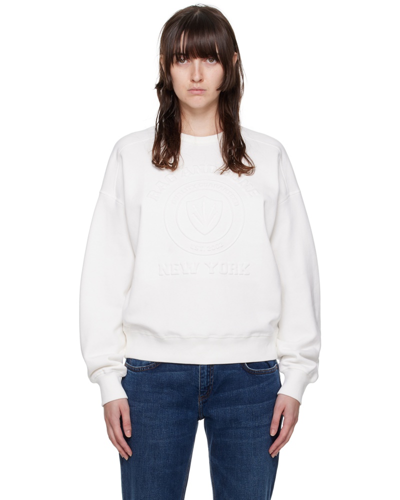 Rag & Bone Damen Off-White Collegiate Sweatshirt