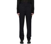 Black Button Tab Trousers