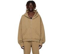 Tan Full Zip Hoodie