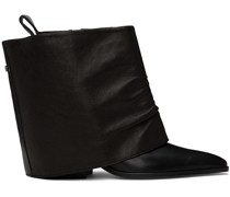 Black Detachable Warmer Western Boots