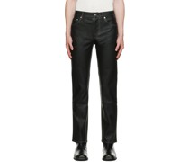 SSENSE Exclusive Black Londré Faux-Leather Trousers