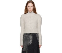 Gray Puff Sleeve Cardigan