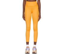 Yellow Recycled Polyester Sport Leggings