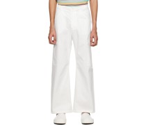 White Straight-Leg Cargo Pants