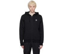 Black Embroidered Hoodie