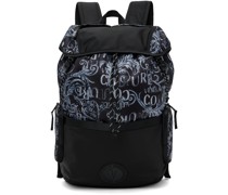Black V-Emblem Backpack