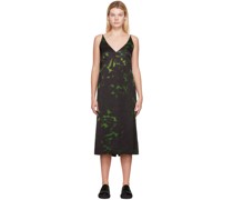 Green Print Midi Dress