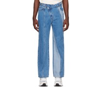 Blue Paneled Jeans