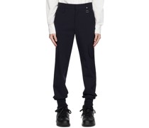 Navy Cuffed Trousers