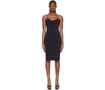 Black Nylon Midi Dress