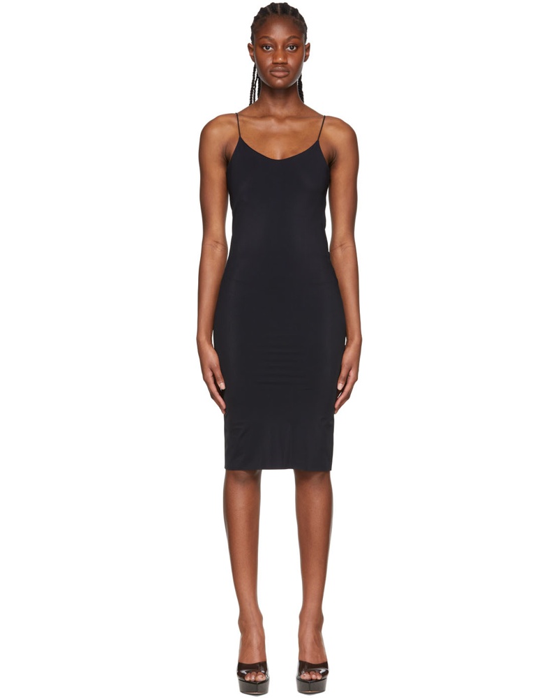 Sia Arnika Damen Black Nylon Midi Dress