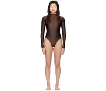 Brown Disco Long Sleeve Bodysuit