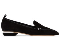 Black & White Suede Beya Loafers