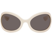 White Oversized Oval Sunglasses
