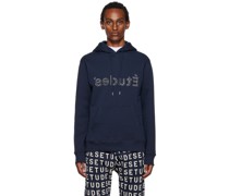 Navy Klein Patch Reversed Hoodie