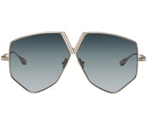 Gold V-Hexagon Sunglasses