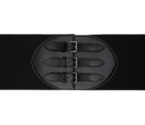 Black Three-Buckle Corset Belt