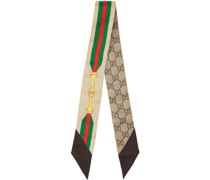 Brown Interlocking G Horsebit Scarf