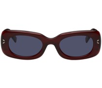 Burgundy Rectangular Sunglasses