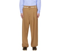 Tan Raw Edge Trousers
