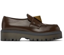 Brown One Stud Loafers