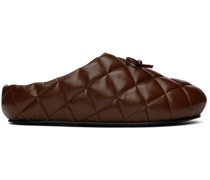 Brown Quilted Loafers