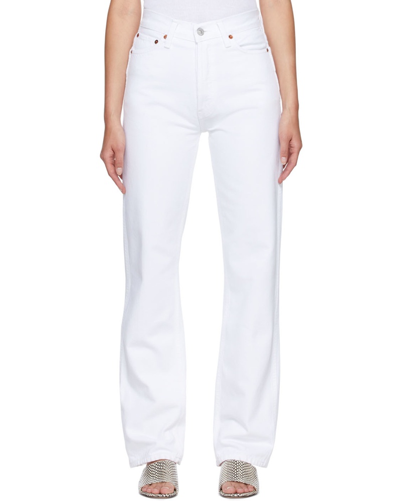 RE/DONE Damen White 90's High Rise Loose Jeans