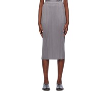 Gray Basics Midi Skirt