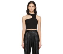 Black Asymmetric Cut-Out Tank Top