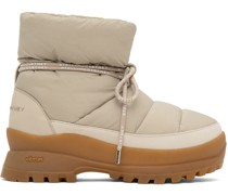 Beige Trace Puffy Boots
