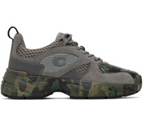 Grey Tech Runner Sneakers