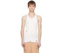 White Destroyed Tank Top