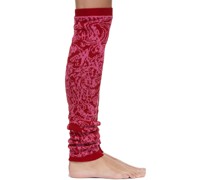 Pink & Red Jacquard Knit Leg Warmers